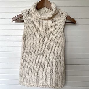 Express hand knit sleeveless turtleneck